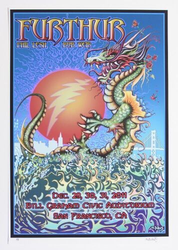 2011 Furthur Bill Graham Civic Auditorium AE Signed DuBois Poster Near Mint 89