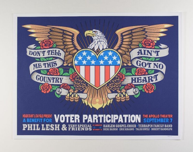 2018 Phil Lesh Voter Participation Benefit Apollo Theater LE Poster Near Mint 81