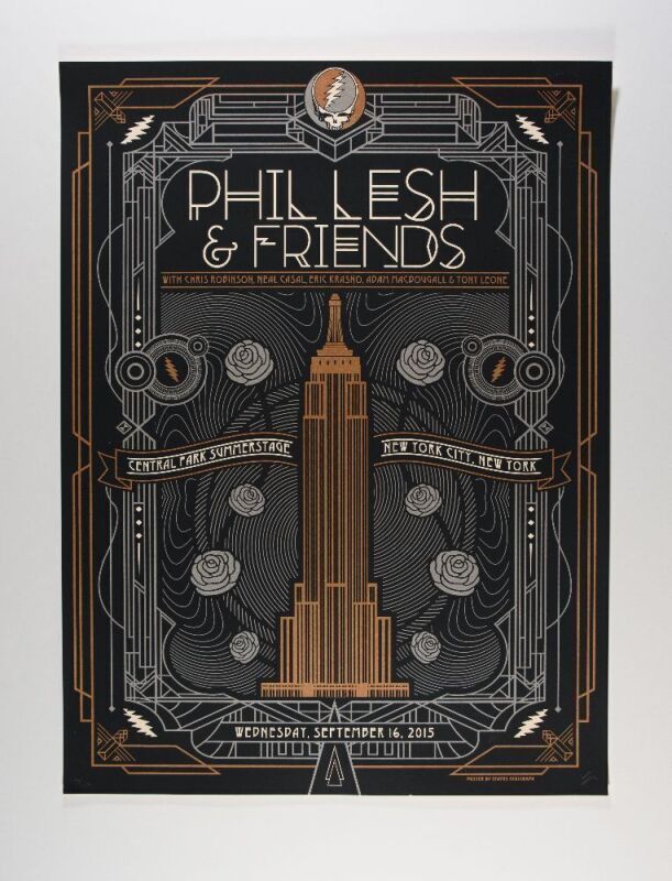 2015 Phil Lesh & Friends Central Park Summerstage LE Signed Helton Poster Near Mint 85