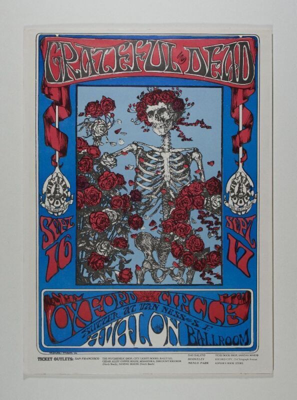 1966 FD-26 Grateful Dead Avalon Ballroom Pirate Printing Poster Mounted
