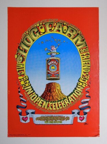 1976 AOR 2.358 Hog Farm Celebration Cinemateque 16 Los Angeles RP2 European Version Poster Extra Fine 69