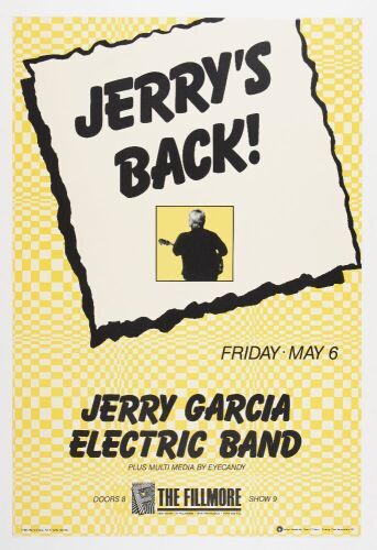 1988 NF-13 Jerry Garcia Band The Fillmore Poster Excellent 79