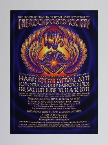 2011 Dave Hunter TRPS Harmony Festival Sonoma County Fairgrounds Poster Near Mint 89