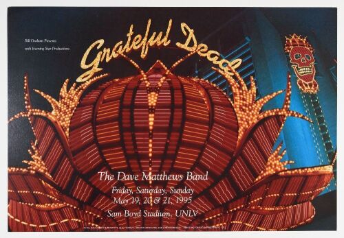 1995 BGP-116 Grateful Dead Dave Matthews Band Sam Boyd Stadium Las Vegas Poster Near Mint 83