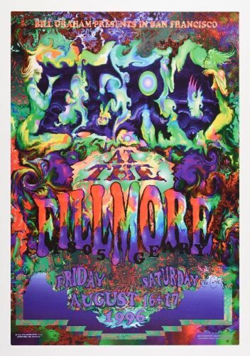 1996 NF-233 Lee Conklin Zero Steve Kimock The Fillmore Poster Near Mint 85