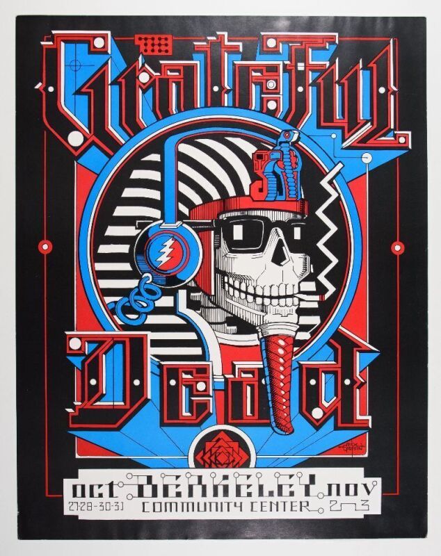 1984 Rick Griffin Grateful Dead Berkeley Community Center Poster Excellent 79
