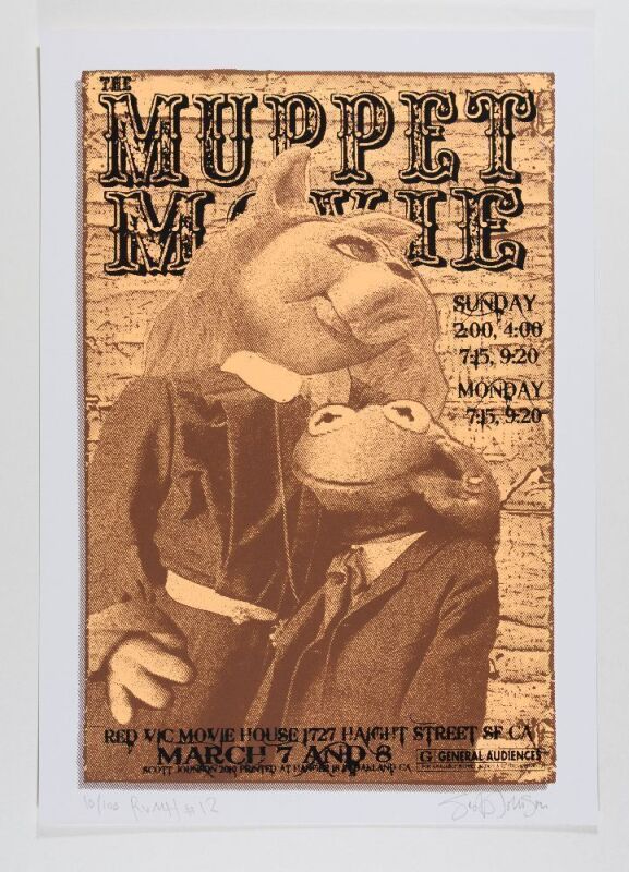 2010 The Muppet Movie Red Vic Movie House LE Signed Poster Mint 91