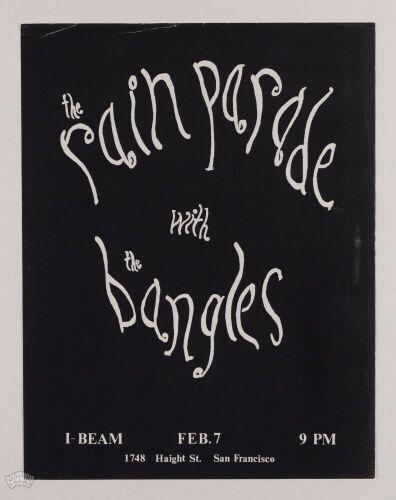 1983 The Rain Parade The Bangles I-Beam San Francisco Handbill Excellent 79