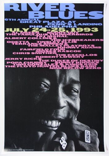 1993 Al Green Buddy Guy Odetta The Sixth Annual River Blues Festival Philadelphia Poster Excellent 75