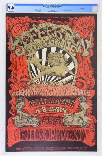 1968 BG-142 Jefferson Airplane Fillmore West Poster CGC 9.6