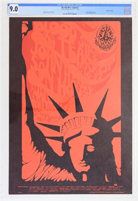 1968 FD-110 Blood Sweat & Tears Avalon Ballroom Poster CGC 9.0