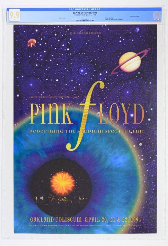 1994 BGP-92 Pink Floyd Oakland Coliseum Poster CGC 9.9