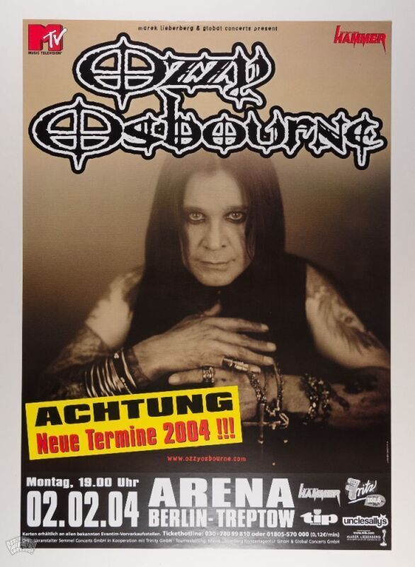 2004 Ozzy Osbourne Berlin Germany Poster Near Mint 89