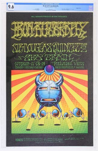 1968 BG-141 Iron Butterfly Sea Train Fillmore West Poster CGC 9.6