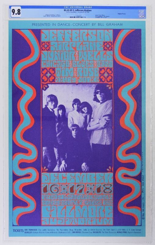 1966 BG-42 Jefferson Airplane Fillmore Auditorium Poster CGC 9.8