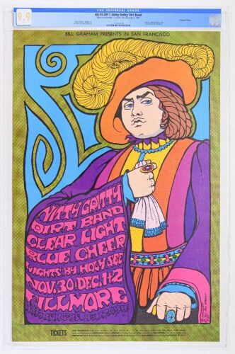 1967 BG-95 Blue Cheer Nitty Gritty Dirt Band Fillmore Auditorium Poster CGC 9.9