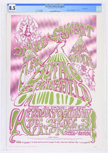 1966 FD-37 Buffalo Springfield Avalon Ballroom RP2 Poster CGC 8.5