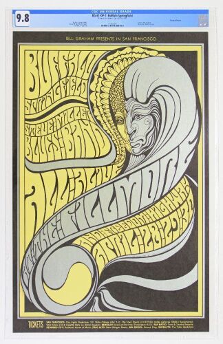 1967 BG-61 Buffalo Springfield Fillmore Auditorium Poster CGC 9.8