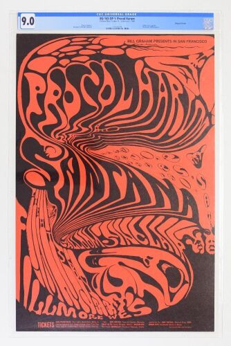 1968 BG-143 Santana Procol Harum Fillmore West Poster CGC 9.0