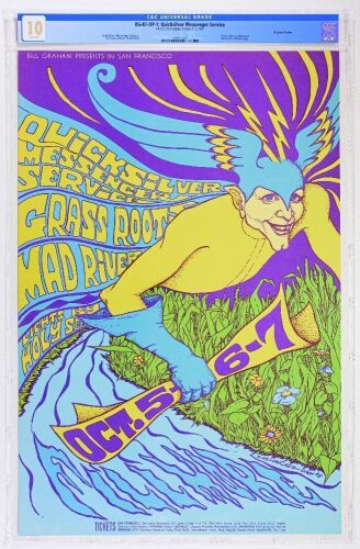 1967 BG-87 Quicksilver Messenger Service Fillmore Auditorium Poster CGC 10