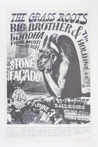 1966 FD-11 Grass Roots Big Brother Avalon Ballroom RP2 Poster Excellent 71