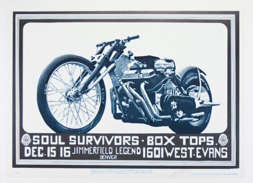 1967 FD-D15 Soul Survivors Box Tops 1601 W Evans St Denver Signed Kelley Poster Near Mint 89