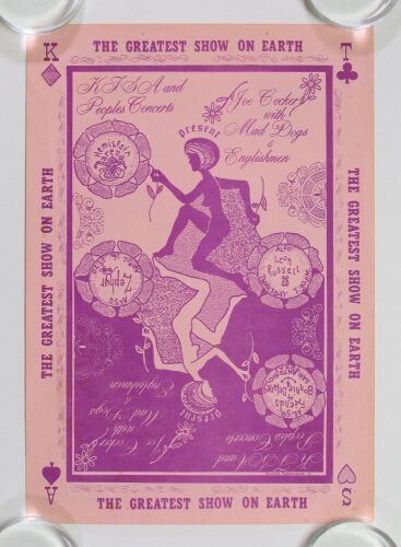 1970 Joe Cocker Leon Russell Zephyr Delaney Bonnie & Friends Hemisfair Arena San Antonio Flyer Extra Fine 67