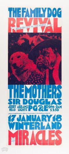 1969 FD-690117 Frank Zappa The Mothers Winterland Poster Mint 91