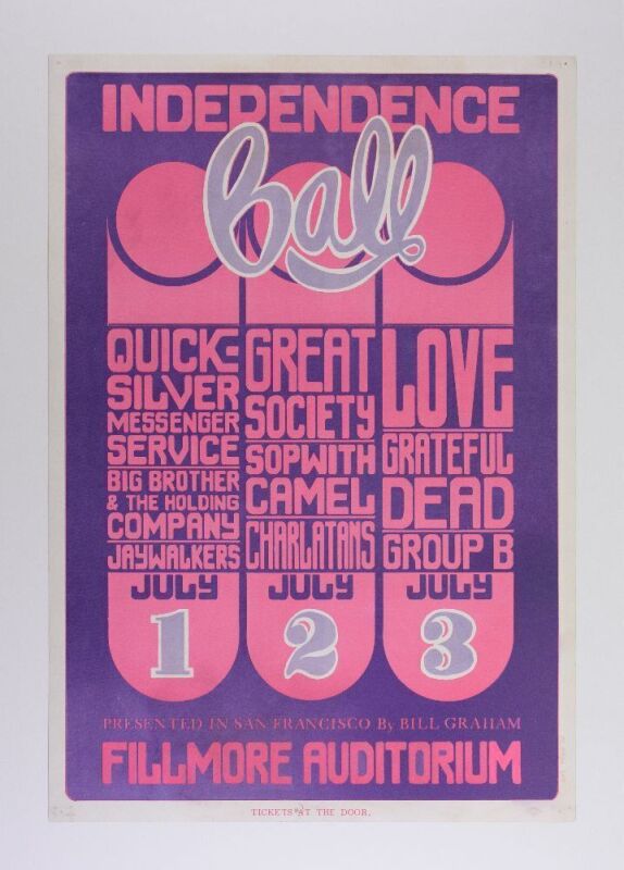 1966 BG-14 Grateful Dead Big Brother Independence Ball Fillmore Auditorium Poster RESTORED
