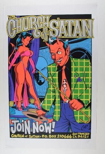 1996 Church of Satan LE Signed Coop Poster Excellent 79