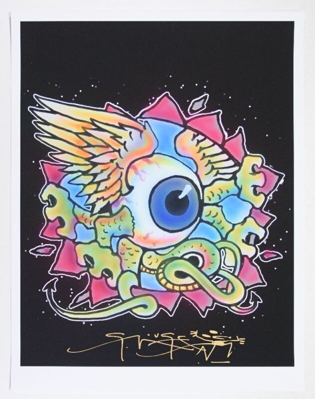 2017 Stanley Mouse Flying Eyeball Print Original Art Hand Airbrushed & Signed Mouse Poster Mint 91