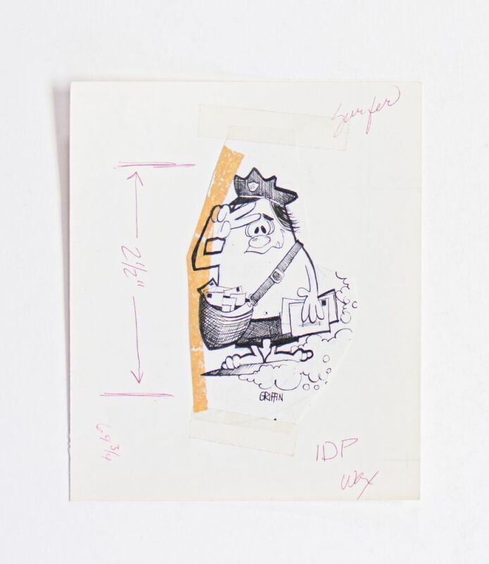 1964 Rick Griffin Surfer Magazine Original Pen & Ink Drawing Signed Griffin Not Graded