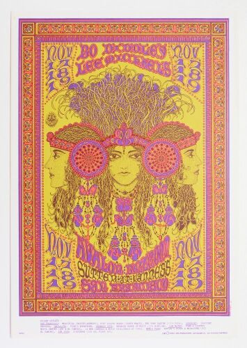 1967 FD-92 Bo Diddley Lee Michaels Avalon Ballroom Poster Near Mint 81