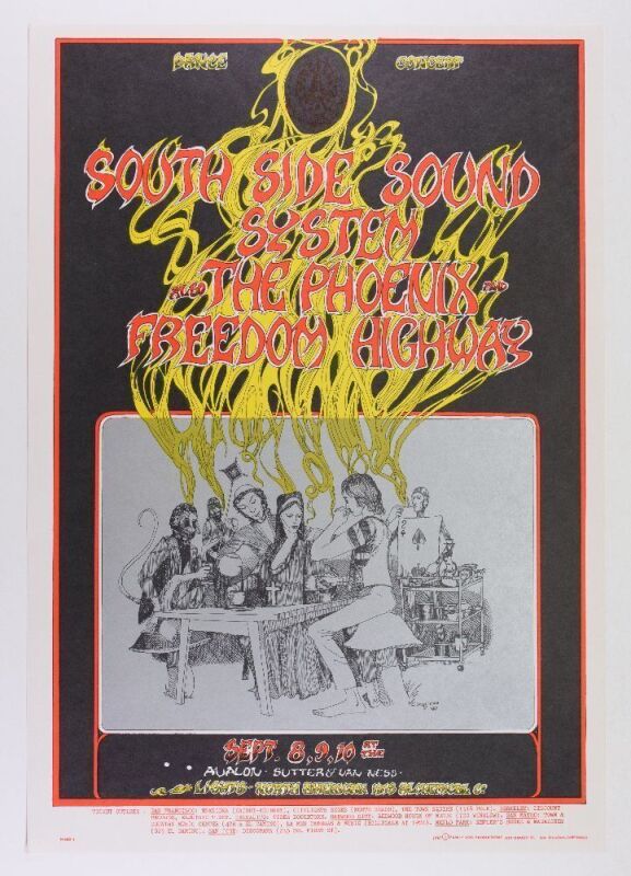 1967 FD-80 South Side Sound System Avalon Ballroom Poster Near Mint 89