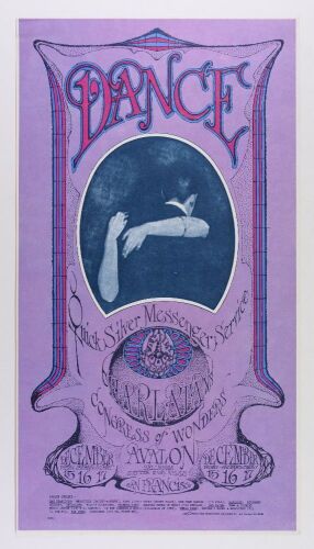 1967 FD-96 Quicksilver The Charlatans Congress of Wonders Avalon Ballroom Poster Near Mint 81