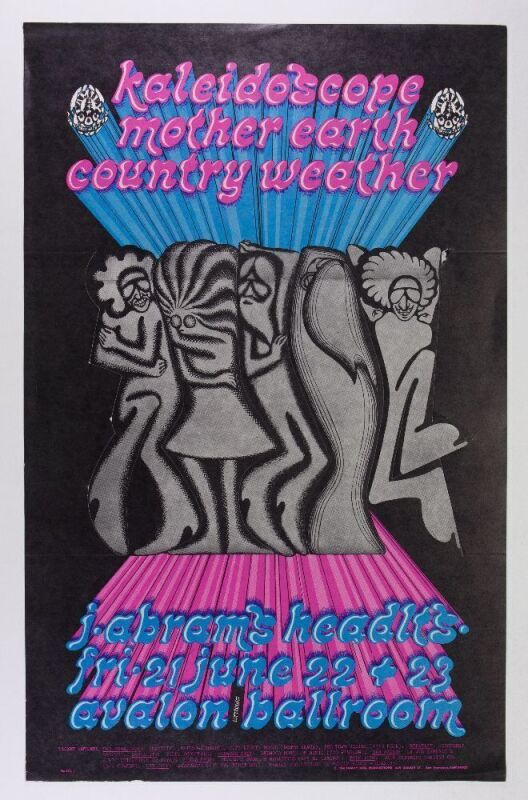 1968 FD-124 Kaleidoscope Mother Earth Country Weather Avalon Ballroom Poster Excellent 79