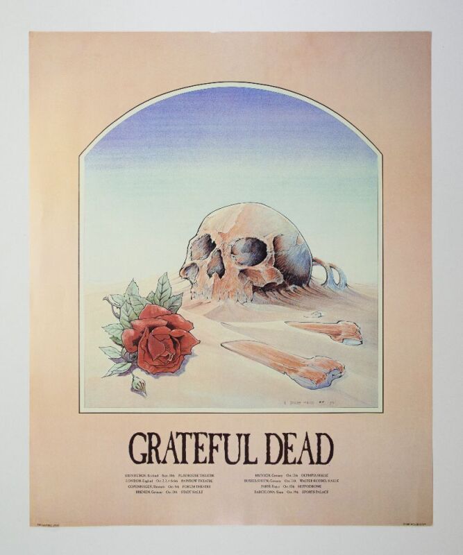 1981 Stanley Mouse Grateful Dead Europe Tour Poster Excellent 77