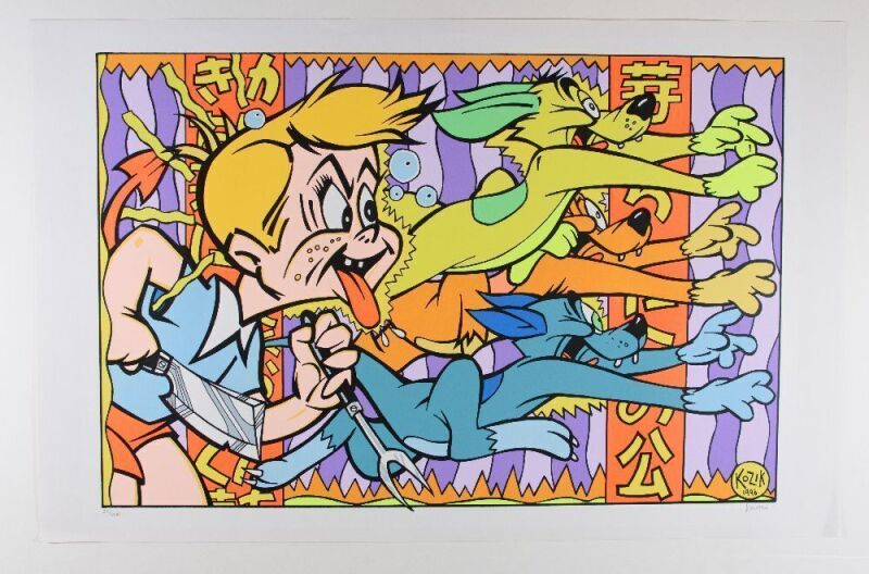1996 Frank Kozik Tribute to Preston Blair LE Signed Kozik Poster Excellent 79