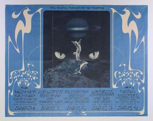 1971 BG-287 Closing of the Fillmore West RP2 Record Insert Poster Extra Fine 67