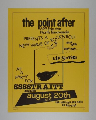 1977 Lip Service The Point After Signed Elias Poster Near Mint 85