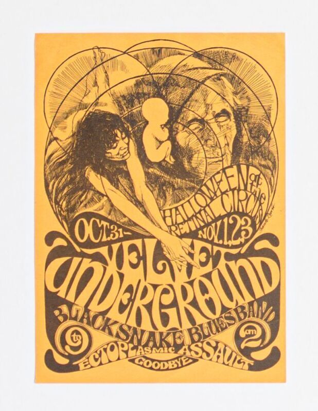 1968 The Velvet Underground Halloween Retinal Circus Vancouver Handbill Near Mint 81