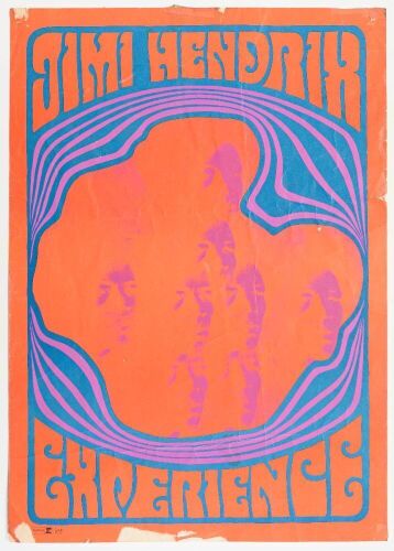 1967 The Jimi Hendrix Experience Are You Experienced? Album US Reprise Records Promotional Poster Extra Fine 61