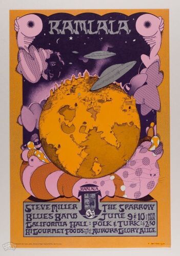 1967 AOR-2.157 Steve Miller California Hall Poster Mint 91