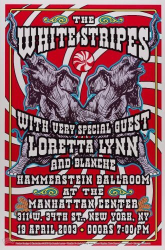 2003 The White Stripes Loretta Lynn Manhattan Center Poster Mint 91