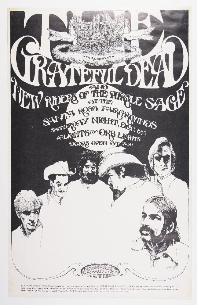New Riders 1970 AOR-4.95 Grateful Dead New Riders Of The Purple Sage Santa Rosa ...