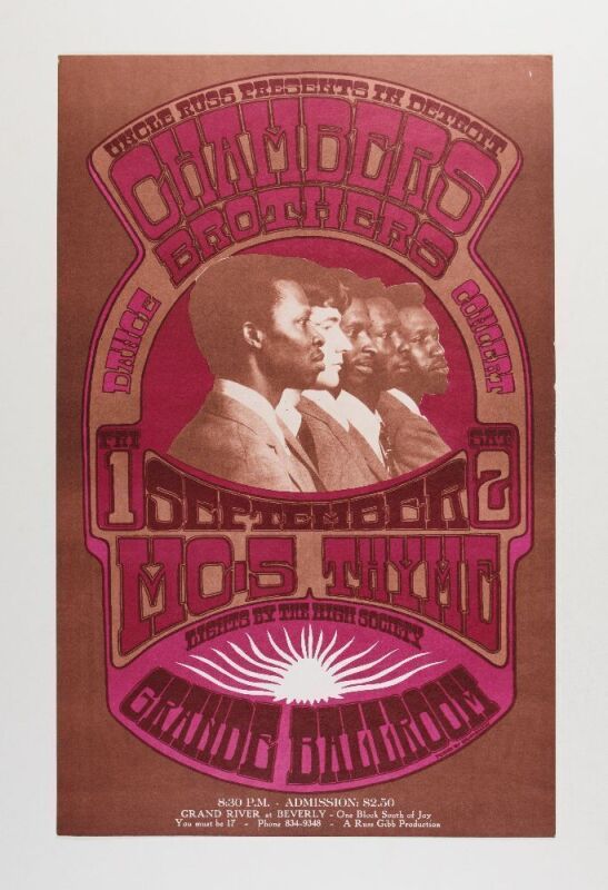 1967 G/G-670901 Chambers Brothers MC5 Grande Ballroom Poster Near Mint 85