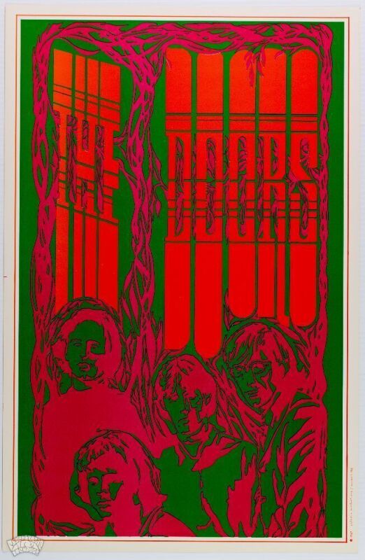 1967 The Doors Saladin Productions Headshop Poster Mint 93