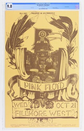 1970 BG-230A Pink Floyd Fillmore West Poster CGC 9.8