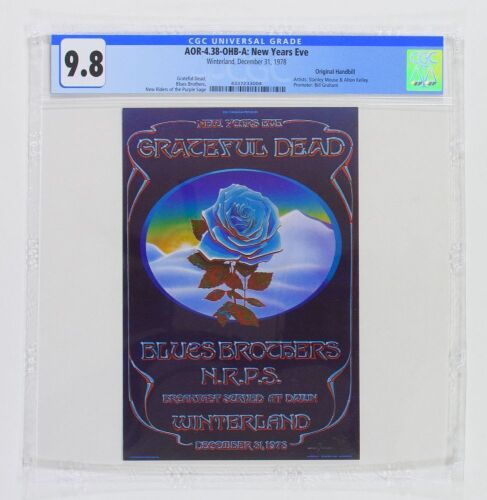 1978 AOR-4.38 Grateful Dead Winterland NYE Blue Rose Handbill CGC 9.8