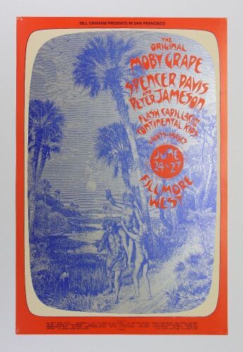 1971 BG-286 Moby Grape Fillmore Signed Singer Poster Excellent 73